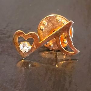 Vintage 1960s Heart Music Note Pin